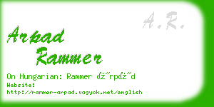 arpad rammer business card